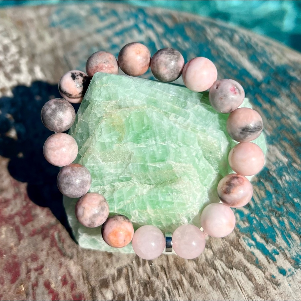 Rhodonite Beaded Bracelet - 10mm